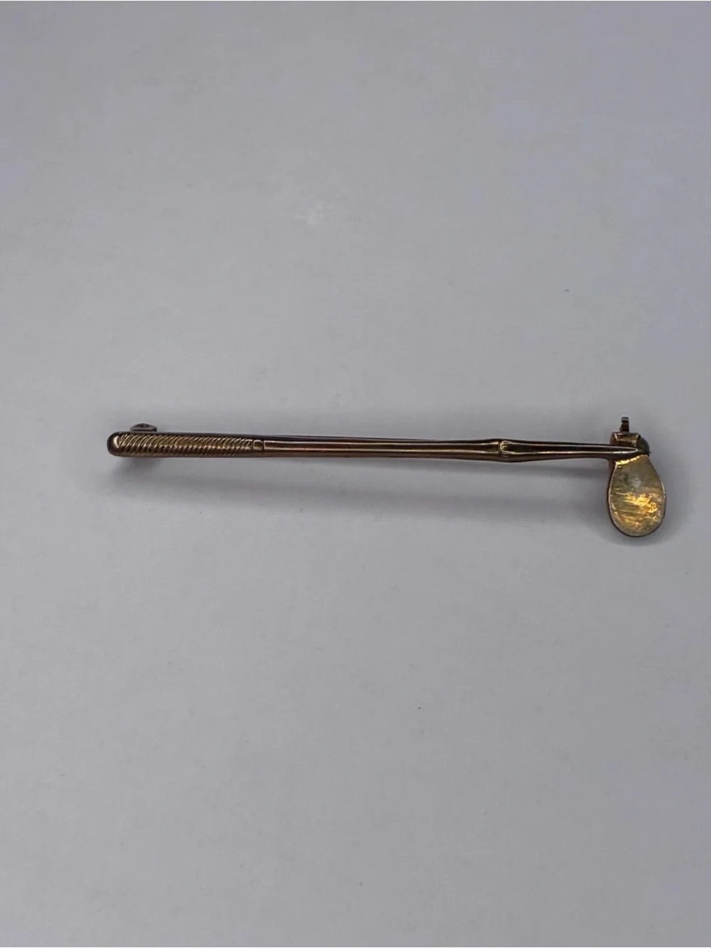 Vintage 1960's Gold Tone Golf Club Brooch Sash Lapel Pin Brass Color 2 Inches
